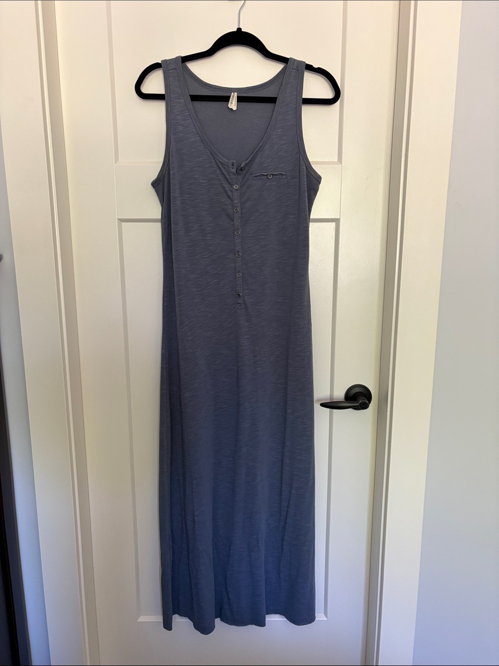 Gentle Fawn Sleeveless Button-Front Maxi Dress in Slate Blue